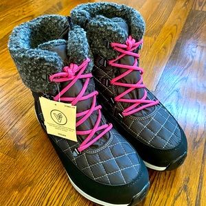 Kamik Libra Youth Sz 5 Winter Waterproof Snow Rain Girls BOOTS Charcoal Pink